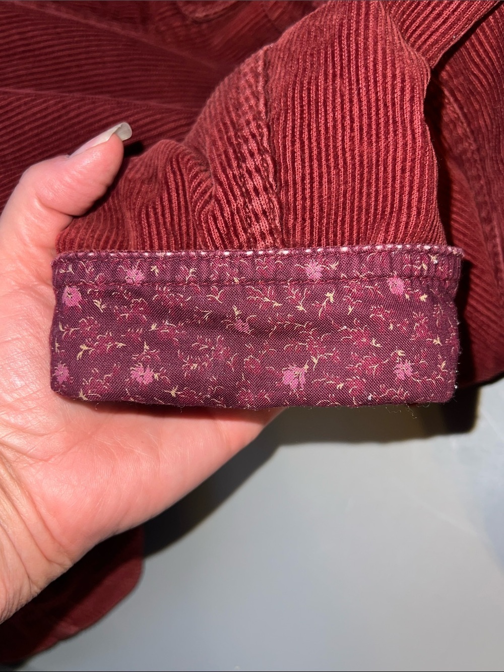 Eddie Bauer Corduroy Button-Front Jacket in Rust Red - Picture 8 of 8